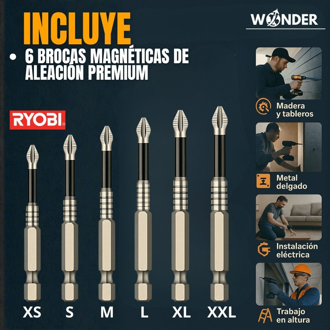 SET DE BROCAS MAGNETICAS K5 X6 UND | RYOBI®