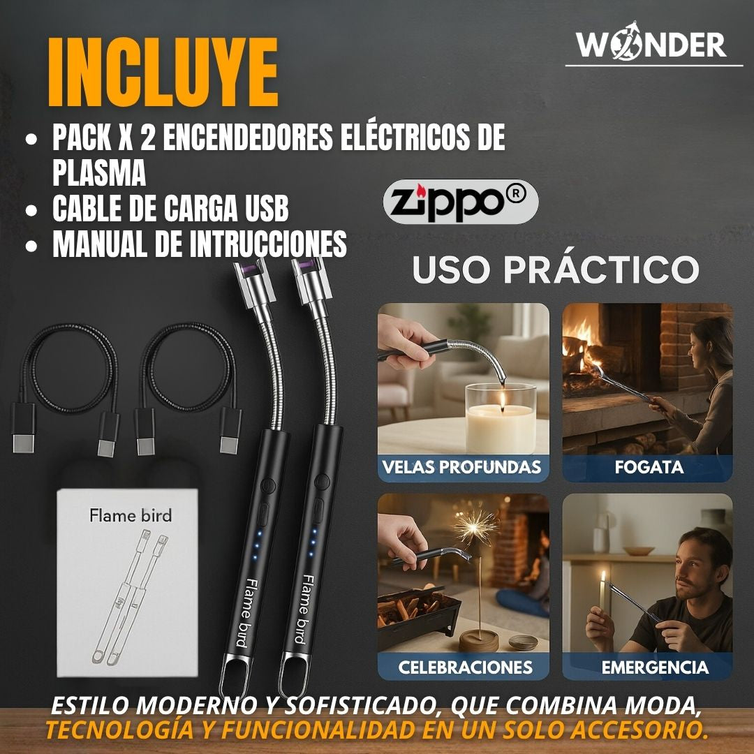 PACK X2 ENCENDEDORES ELECTRICOS TIPO PLASMA | ZIPPO®