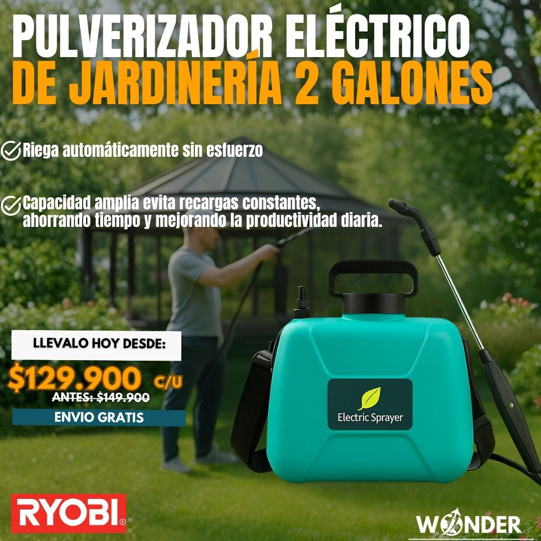 PULVERIZADOR ELECTRICO DE JARDINERIA 2 GALONES | RYOBI®