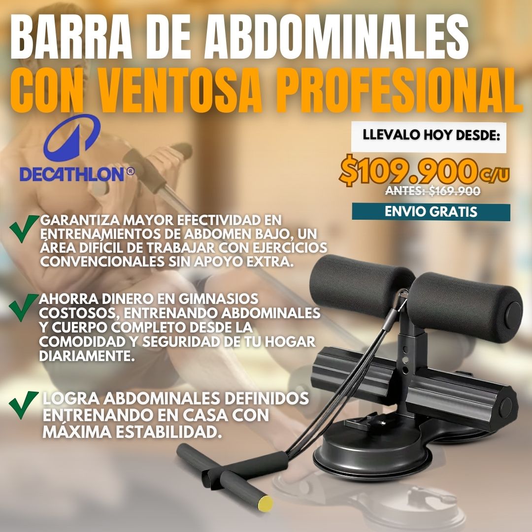 BARRA DE ABDOMINALES CON VENTOSA PROFESIONAL |DECATHLON®|