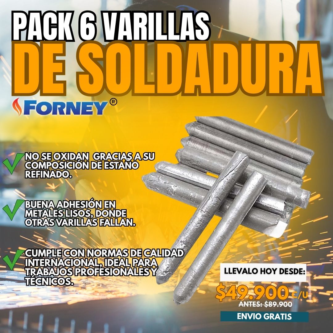 PACK X 5 VARILLAS DE SOLDADURA FORNEY®
