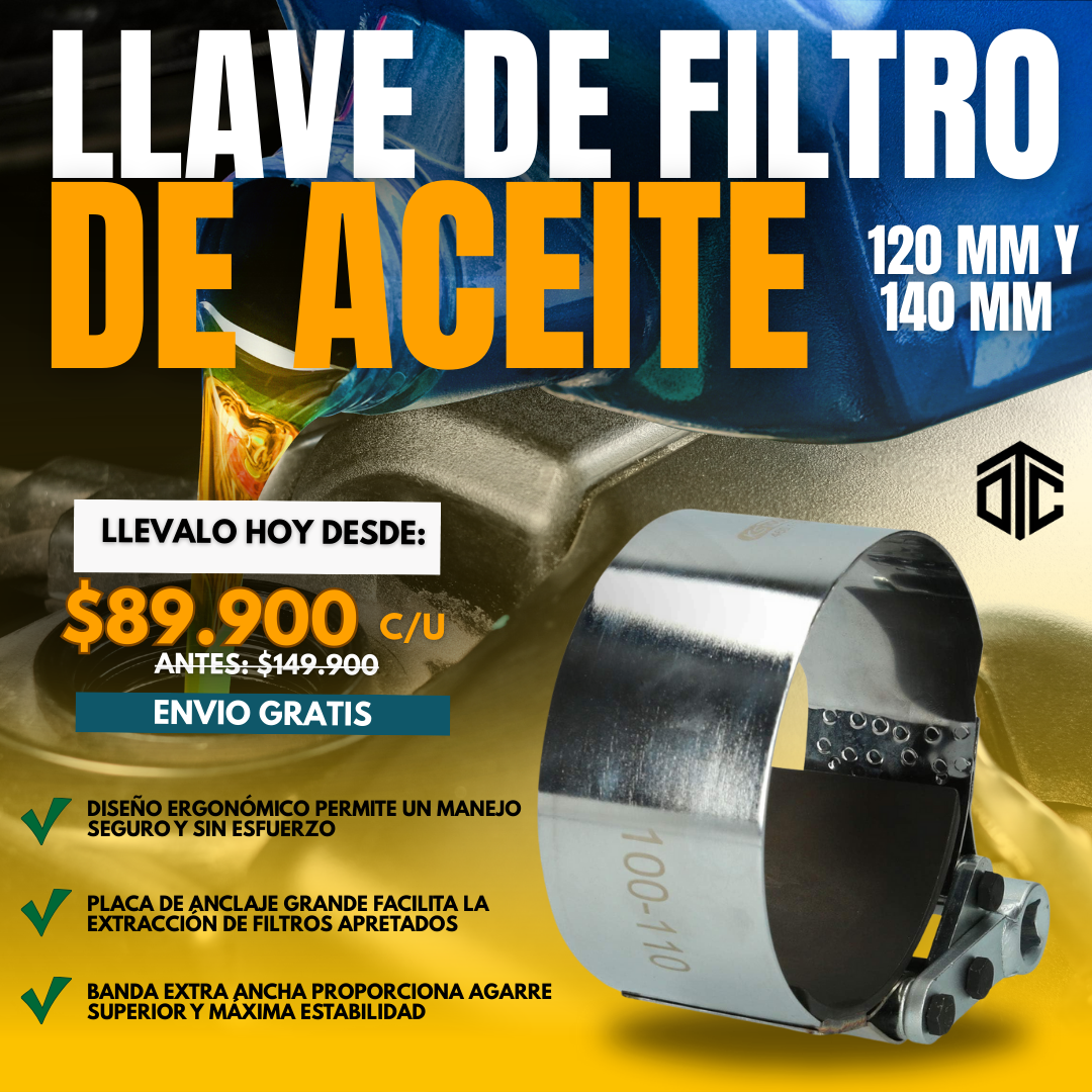LLAVE DE FILTRO DE ACEITE 120 MM - 140 MM | OTC®