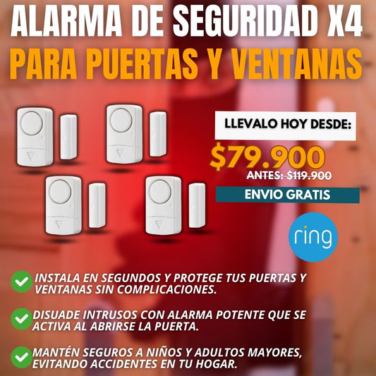 ALARMA DE SEGURIDAD X4 PARA PUERTAS Y VENTANAS |RING ®|