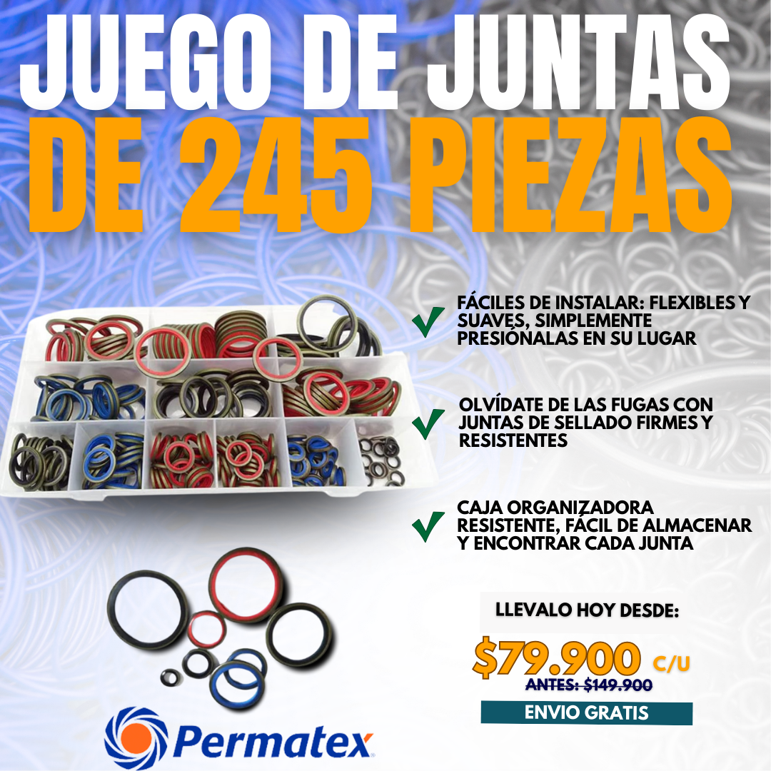 JUEGO DE JUNTAS DE 245 PIEZAS PREMIUM PERMATEX®