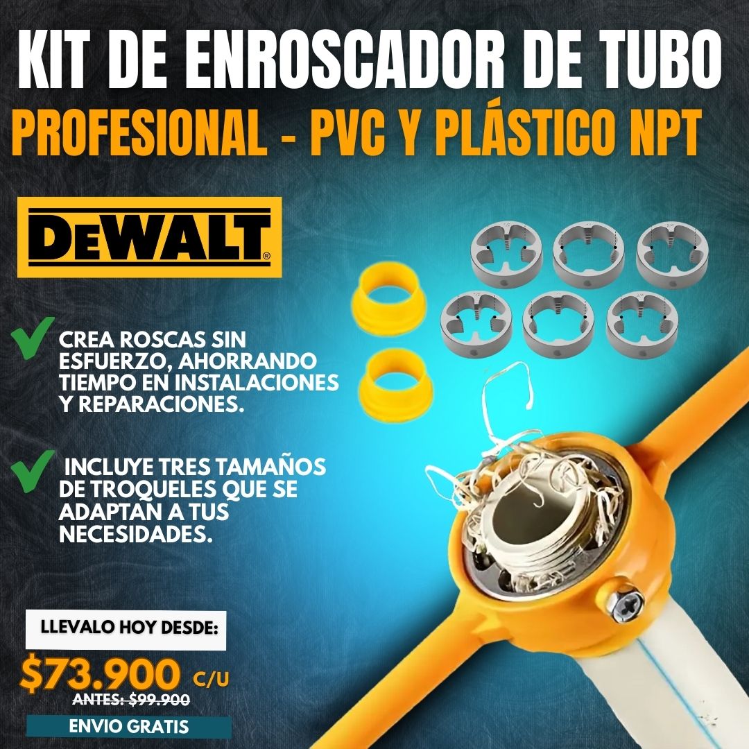 JUEGO DE 6 GIRAMACHOS PARA HACER ROSCAS |DEWALT®|