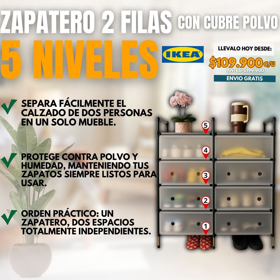 ZAPATERO 2 FILAS 5 NIVELES |IKEA®|