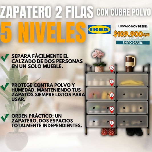 ZAPATERO 2 FILAS 5 NIVELES |IKEA®|