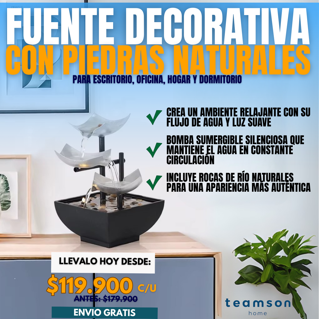 FUENTE DECORATIVA CON PIEDRAS NATURALES | TEAMSON HOME®