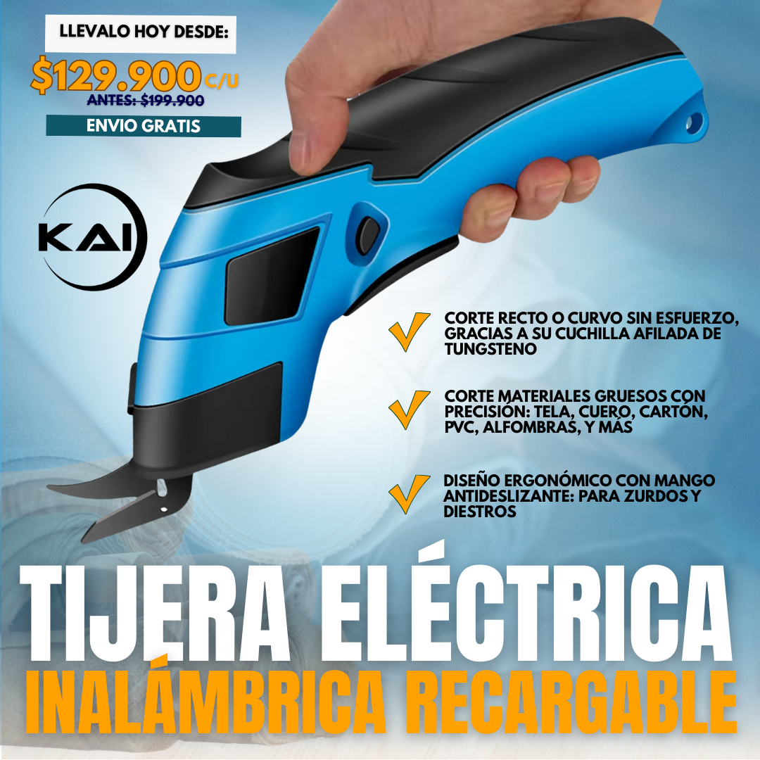 TIJERA ELÉCTRICA INALÁMBRICA RECARGABLE | KAI®