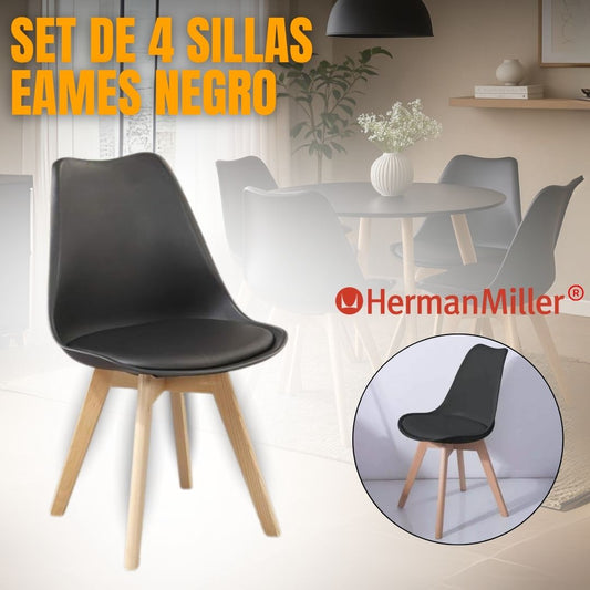 SET X4 SILLAS EAMES MINIMALISTA |HERMAN MILLER®|