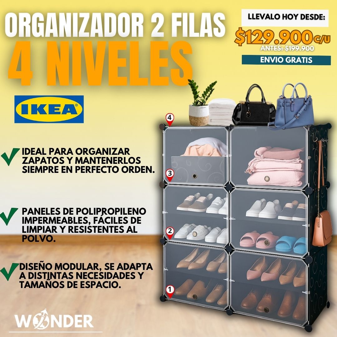 ORGANIZADOR 2 FILAS 4 NIVELES |IKEA®|