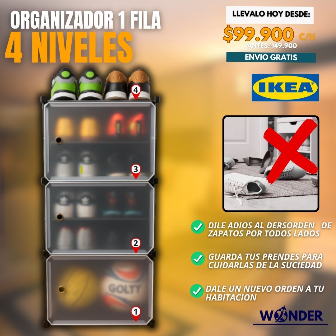 ORGANIZADOR 1 FILA 4 NIVELES IKEA®|