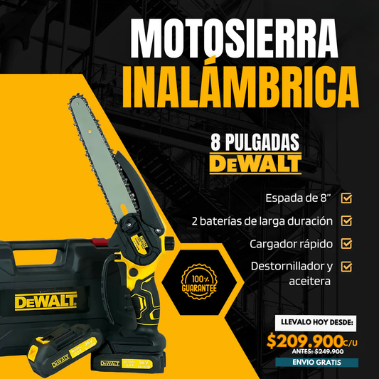 MOTOSIERRA INALÁMBRICA 8" PULGADAS DEWALT®