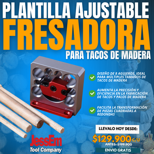 PLANTILLA AJUSTABLE FRESADORA PARA TACOS DE MADERA | JESSEM®