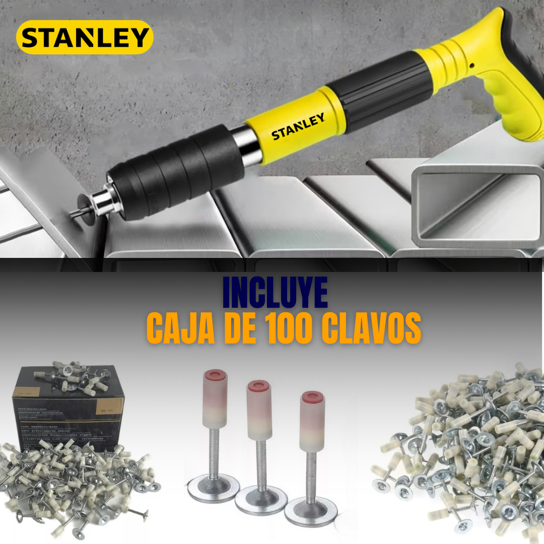 PISTOLA FULMINANTE DE CLAVOS + 100 CLAVOS - STANLEY® ORIGINAL