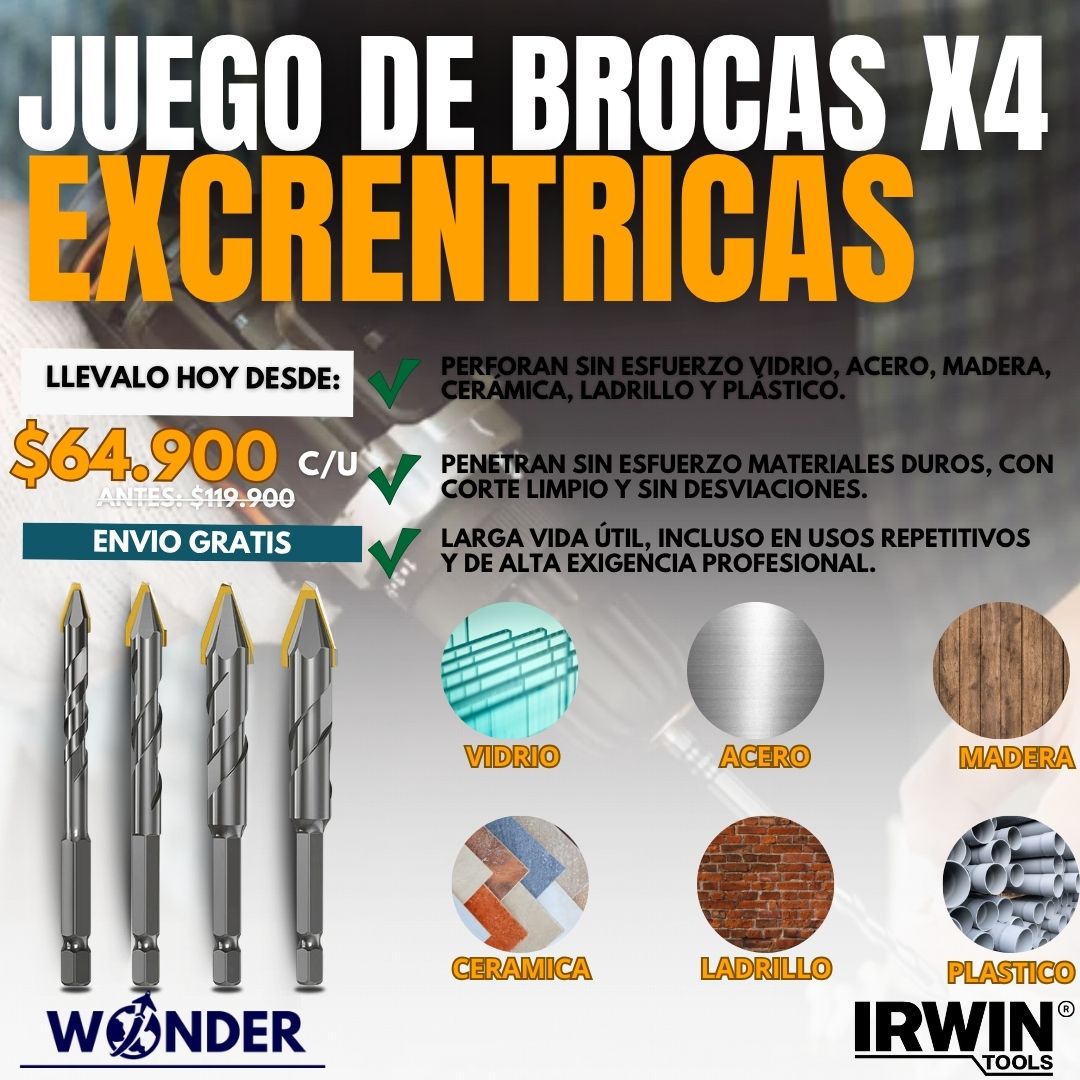 JUEGO X4 BROCAS EXCENTRICAS |IRWIN®|