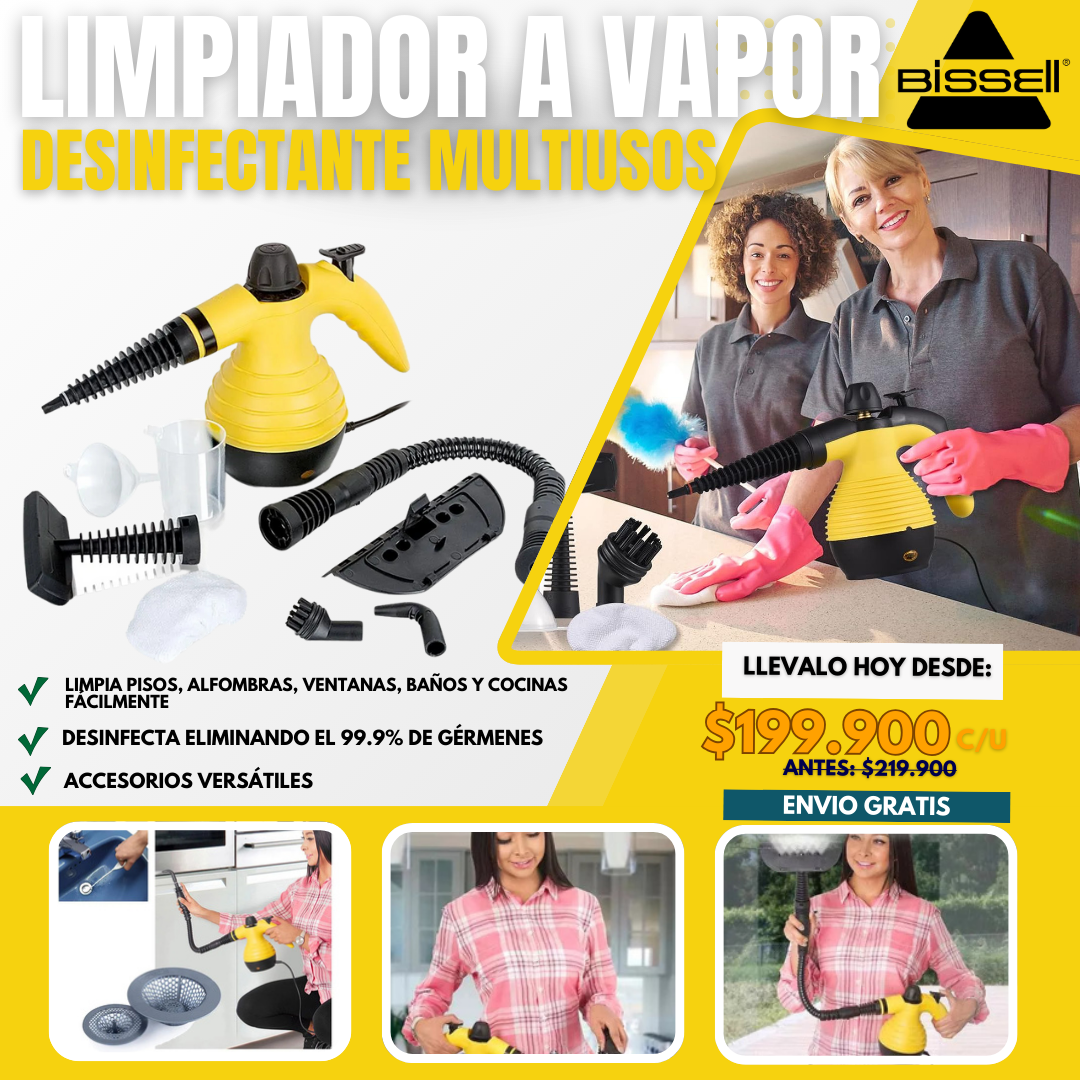 LIMPIADOR A VAPOR DESINFECTANTE MULTIUSOS | BISSELL®