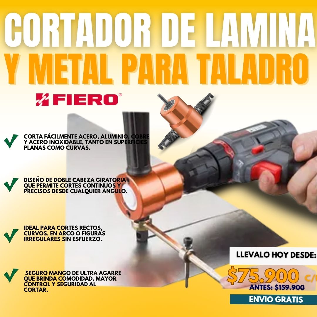 CORTADOR DE LAMINA Y METAL FIERO® PARA TALADRO