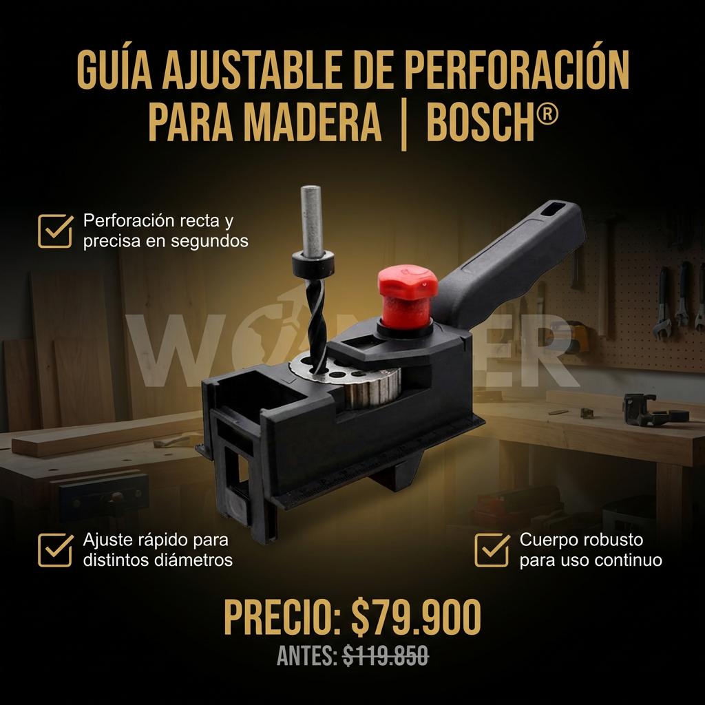 GUÍA AJUSTABLE DE PERFORACIÓN PARA MADERA | BOSCH®