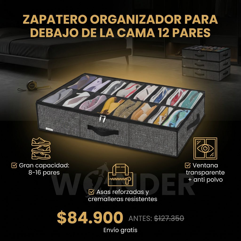 ZAPATERO ORGANIZADOR PARA DEBAJO DE LA CAMA 12 PARES
