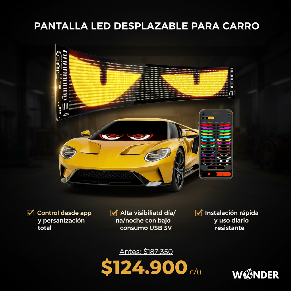 PANTALLA LED DESPLAZABLE PARA CARRO